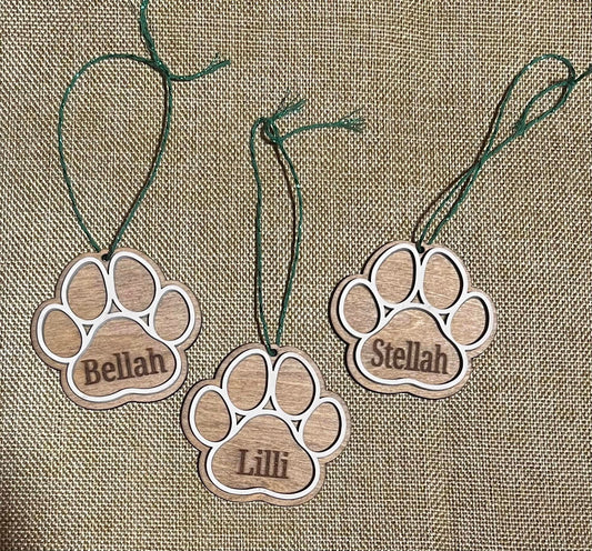 Paw Print Ornaments