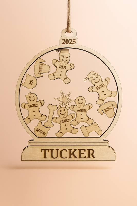 Personalized Gingerbread Family Ornament